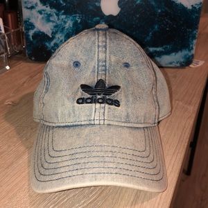 Denim colored adidas baseball hat